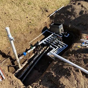 Irrigation line repair in progress